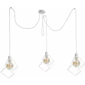 Image of Keter Ruben Cluster Pendant Ceiling Light White, 3x E27