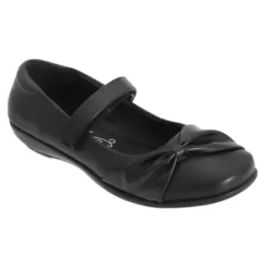 Image of US Brass Girls Marlin Touch Fastening Bar Shoes (3 UK) (Black)