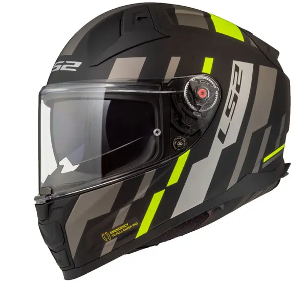 Image of LS2 FF811 Vector II Tron M.Black H-V Yellow-06 Full Face Helmet Size XXS