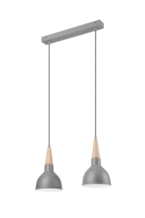Image of Francesca Bar Pendant Ceiling Light Silver, 2x E27
