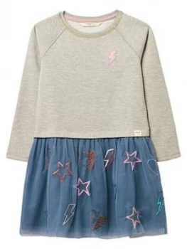 Image of White Stuff Heart Stars Sweat Dress - Grey