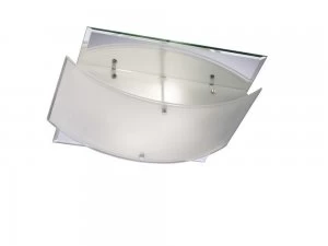 Image of Flush Ceiling 2 Light Polished Chrome, Smoked Mirror