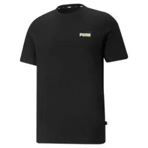 Image of Puma Embroidered Logo T Shirt Mens - Black