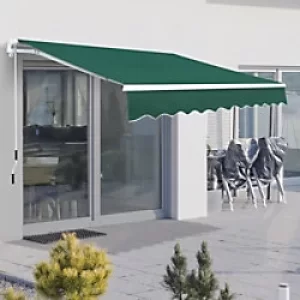 Image of Outsunny Awning Canopy Manual Retractable Porch Sun Shade Shelter 3 x 2m Green