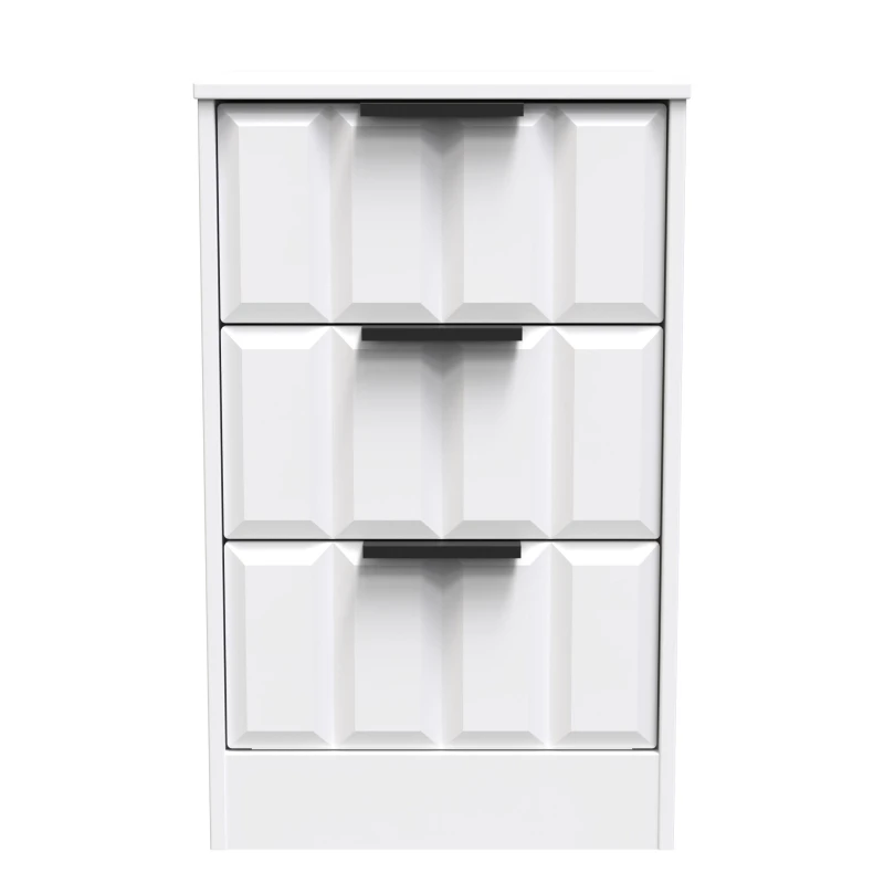 Image of Ready Assembled 2 U Seattle 3 Drawer Bedside (Ready Assembled) in White Size: Small White Unisex Small