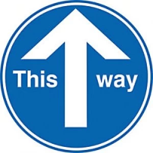 Image of Seco Floor Sticker This way Blue Anti Slip Laminate 30 x 30cm Pack of 2