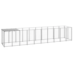 Image of Vidaxl Dog Kennel Silver 6.05 M Steel