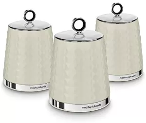 Image of Morphy Richards Dimensions Set Of Three Storage Canisters ; Ivory Cream