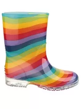 Image of Cotswold Rainbow Wellington Boots, Multi, Size 7 Younger