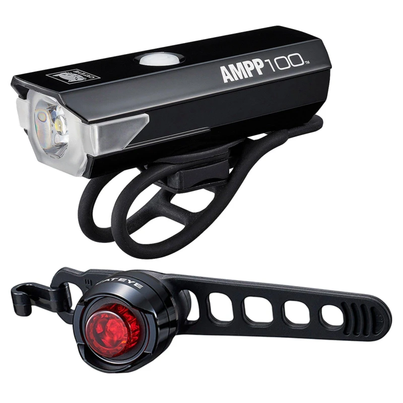 Image of Cateye Ampp 100 and ORB RC Rechargeable Bike Light Set NO SIZE NO COLOUR