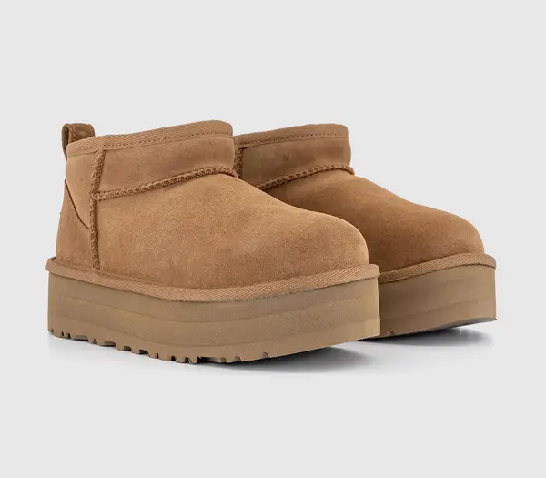 Image of UGG Kids Classic Ultra Mini Platform Boots Chestnut Tan, 13 youth