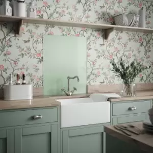 Image of Laura Ashley Eau De Nil Glass Kitchen Splashback 600mm X 750mm