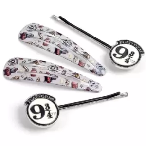 Image of Harry Potter 9 & 3 Quarters Hair Clip Set (Pack of 4) (One Size) (Multicoloured)