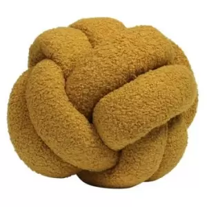 Image of Furn Boucle Fleece Knotted Cushion (One Size) (Saffron) - Saffron
