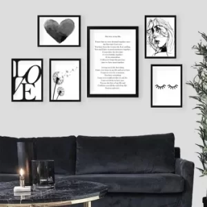 Image of SET_084 Multicolor Decorative Framed Painting (6 Pieces)