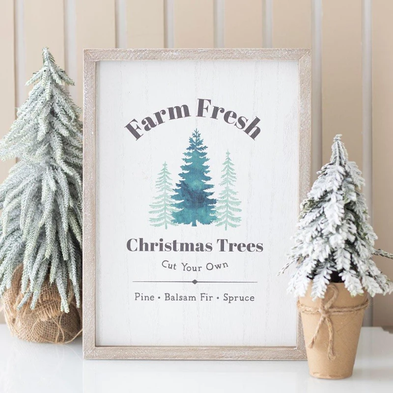 Image of Farm Fresh Christmas Trees Framed Wall Art Print