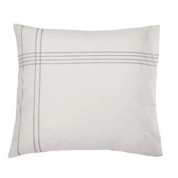 Image of Bedeck of Belfast Faiza 200TC Cotton Emb Square Pillowcase - Charcoal