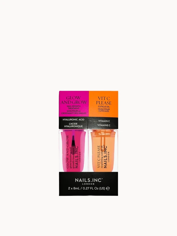 Image of nails inc. Glow and Grow & Vit C Please Mini Nail Treatment Duo