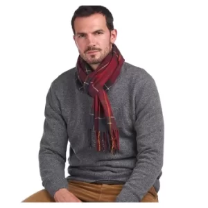 Image of Barbour Mens Galingale Tartan Scarf Red