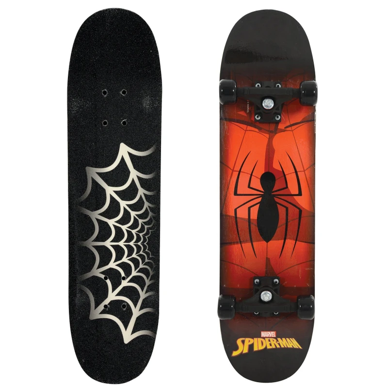 Image of Spiderman Wooden Skateboard One Colour W1KWF Unisex