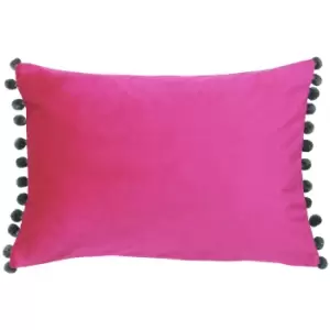 Image of Paoletti Fiesta Rectangle Cushion Cover (35 x 50cm) (Magenta/Grey)