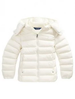 Image of Ralph Lauren Girls Hooded Down Jacket - White