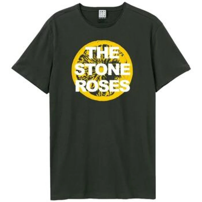 Image of Amplified Mens Lemon The Stone Roses T-Shirt in Charcoal Size: XS Charcoal Male XS