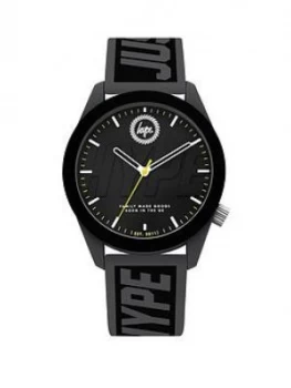 Image of Hype Hype Black Dial Black And Grey Just Hype Print Silicone Strap Kids Watch