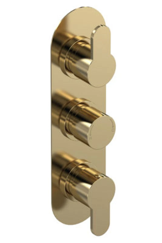 Image of Balterley Concealed Thermostatic Triple Valve Diverter 3 Outlets Brushed Brass Bronze