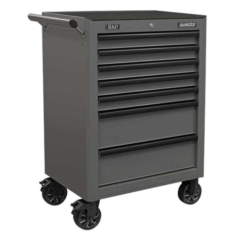 Image of Sealey Superline Pro Rollcab 7 Drawer with Ball-Bearing Slides - Grey/Black AP26479TG