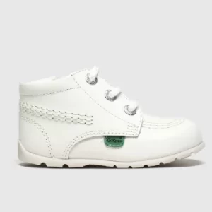 Image of Kickers White Hi B Zip Baby Boots