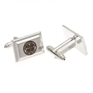 Image of Celtic FC Silver Plated Cufflinks (1 Pair) (One Size) (Silver)