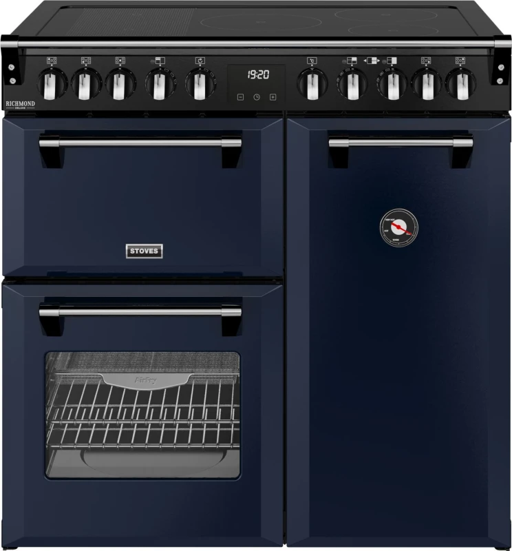 Image of Stoves Richmond DX 90Ei 90cm wide Electric Range Cooker with Induction Hob - Midnight Blue - A Rated