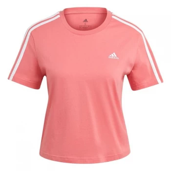 Image of adidas 3S Crop T Shirt Womens - Hazy Rose