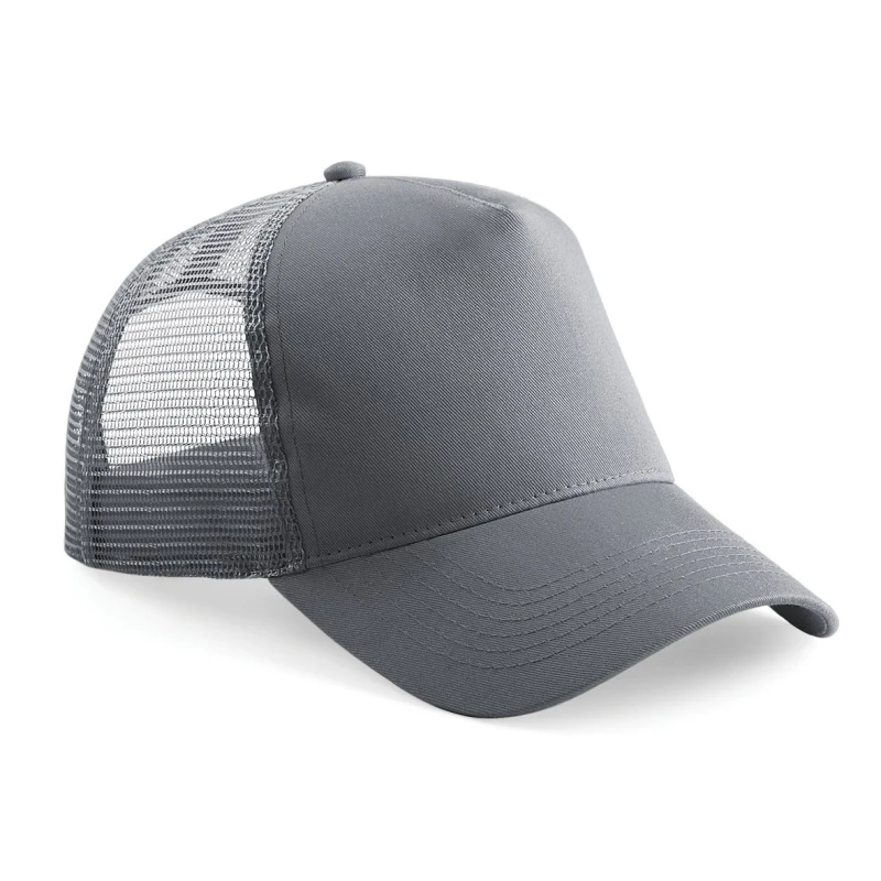 Image of Beechfield Beechfield Men Half Mesh Trucker Cap Headwear in Grey Grey One Size Male 5057520227924