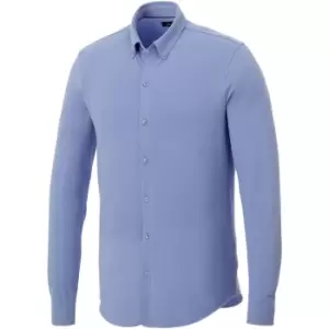 Image of Elevate Mens Bigelow Long Sleeve Pique Shirt (M) (Light Blue)