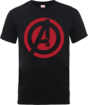 Image of Marvel Avengers Assemble Captain America Logo T-Shirt - Black - M