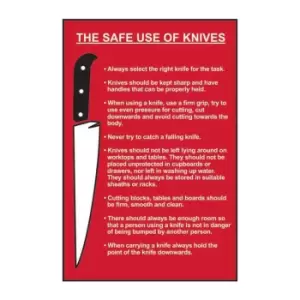 Image of Safety Signage The Safe Use of Knives (Information) - PVC (200 x 300mm)