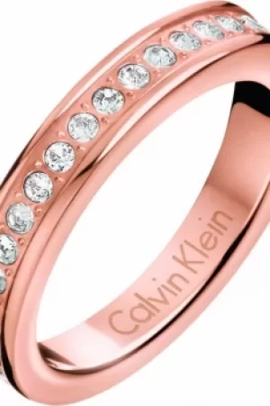 Image of Ladies Calvin Klein Rose Gold Plated Size P Hook Ring KJ06PR140108