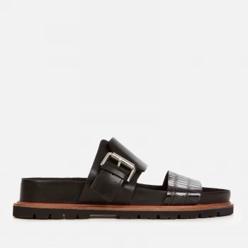Image of Clarks Womens Orianna Sun Leather Double Strap Sandals - Black - UK 4