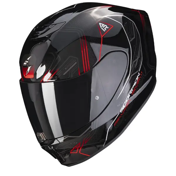 Image of Scorpion Exo-391 Spada Black-Neon Red Full Face Helmet 2XL