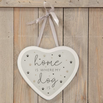 Image of Best of Breed Glass Heart Hanging Plaque - Dog