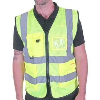 Image of Executive Mesh Waistcoat Saturn Yellow - Size 2XL