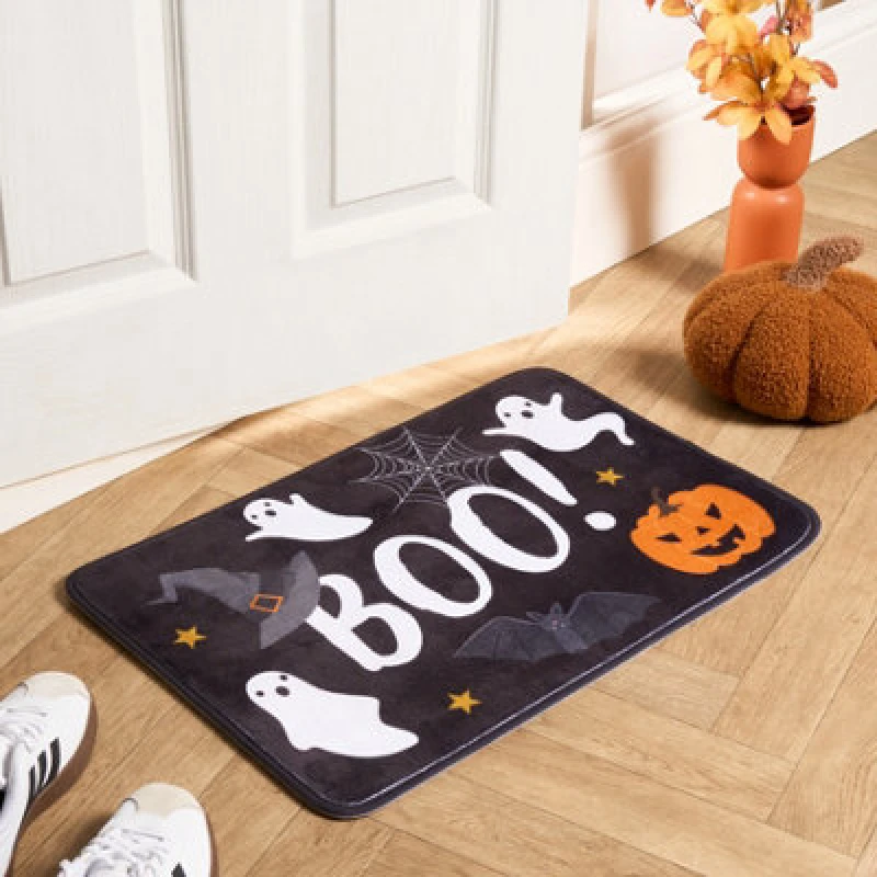 Image of OHS OHS Halloween Ghost Non Slip Decorative Hallway Runner Rug Mat in Black Size: 40 x 60cm Black 40 x 60cm Unisex 5027434224364