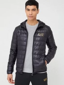 Image of Emporio Armani EA7 Core ID Logo Padded Hooded Jacket Black Size S Men