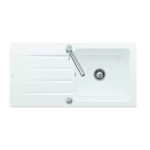 Image of Villeroy & Boch Architectura 1 Bowl Ceramic Kitchen Sink - White