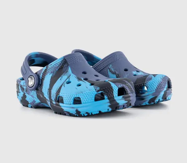 Image of Crocs Kids Classic Clogs K Marbled Navy Multi, 2