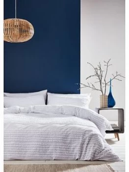 Image of Catherine Lansfield Bianca Malmo Tufted Cotton Duvet Cover Set