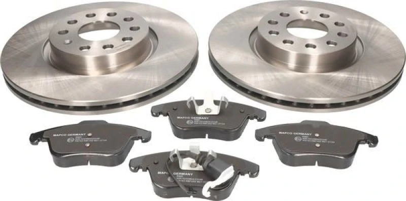 Image of MAPCO 47921 Brake disc and pads set Front Axle, Brake Disc Type: Vented, with anti-squeak plate Brake Set,disc brakes (3405)