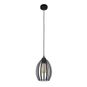 Image of Dali Wire Frame Pendant Ceiling Light Black 18cm